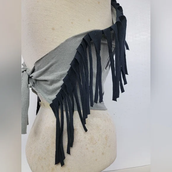 Honky Tonk Fringe Halter Top Upcycled - Picture 5 of 7